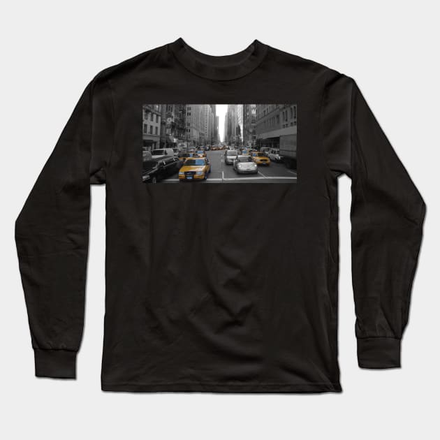 NYC Yellow Cabs Long Sleeve T-Shirt by My Geeky Tees - T-Shirt Designs